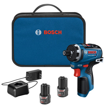 Factory Reconditioned Bosch GSR12V-300HXB22-RT 12V Max Brushless Lithium-Ion 1/4 in. Cordless Hex Two-Speed Screwdriver Kit with 2 Batteries (2.0 Ah)