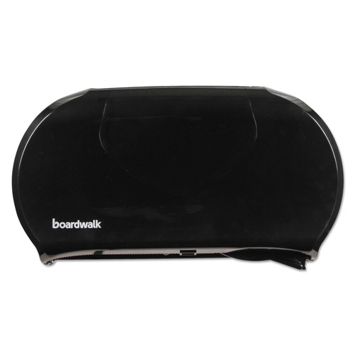 Paper Towels and Napkins | Boardwalk R4070BKBW Jumbo Twin 20-1/4 in. x 12-1/4 in. Toilet Tissue Dispenser - Black image number 0