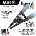 Cable and Wire Cutters | Klein Tools 11053 Klein-Kurve 7-1/8 in. Wire Stripper and Cutter for 6-12 AWG Stranded Wire image number 6