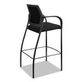HON HICS7.F.E.IM.CU10.T Ignition 300 lbs. Capacity Fixed Arm 4-Way Stretch Mesh Back Cafe Height Stool - Black image number 3