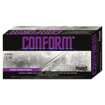 PRODUCTS | AnsellPro 516706 5 mil Conform Rubber Latex Gloves - Large, Natural (100/Box)