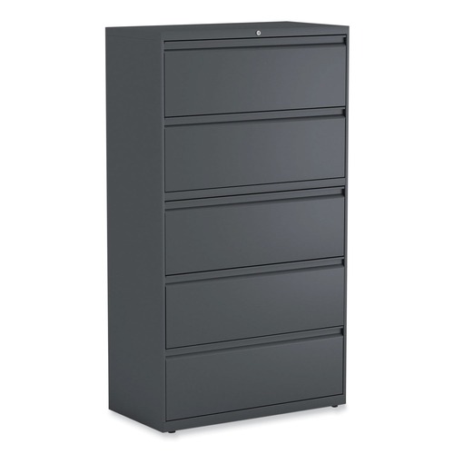 New Arrivals | Alera 25499 Five-Drawer Lateral File Cabinet - Charcoal image number 0