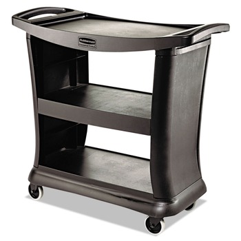 HAND TRUCKS AND DOLLIES | Rubbermaid Commercial FG9T6800BLA Executive 3-Shelf Service Cart - Black