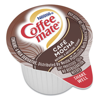 Coffee-Mate 11002807 Liquid Coffee Creamer, Cafe Mocha, 0.38 Oz Mini Cups, 50/box