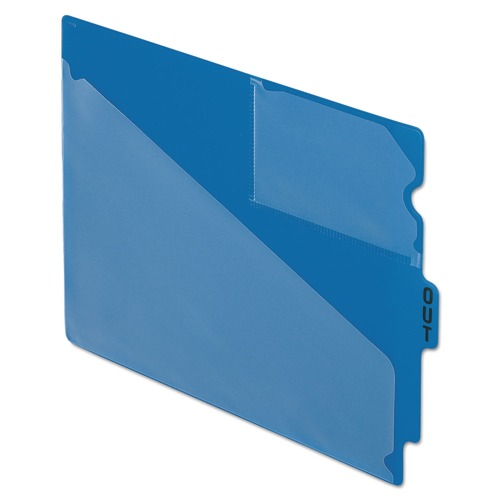 Pendaflex 13542 8.5 in. x 11 in. 1/3-Cut End Tab, Out, Colored Poly Out Guides with Center Tab - Blue (50/Box) image number 0