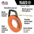 Wire & Conduit Tools | Klein Tools 56380 Multi-Groove 100 ft. Fiberglass Fish Tape with Spiral Steel Leader image number 5
