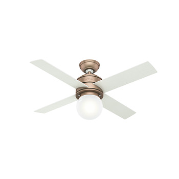 Hunter 50277 44 in. Hepburn Satin Copper Ceiling Fan with Light Kit and Wall Control