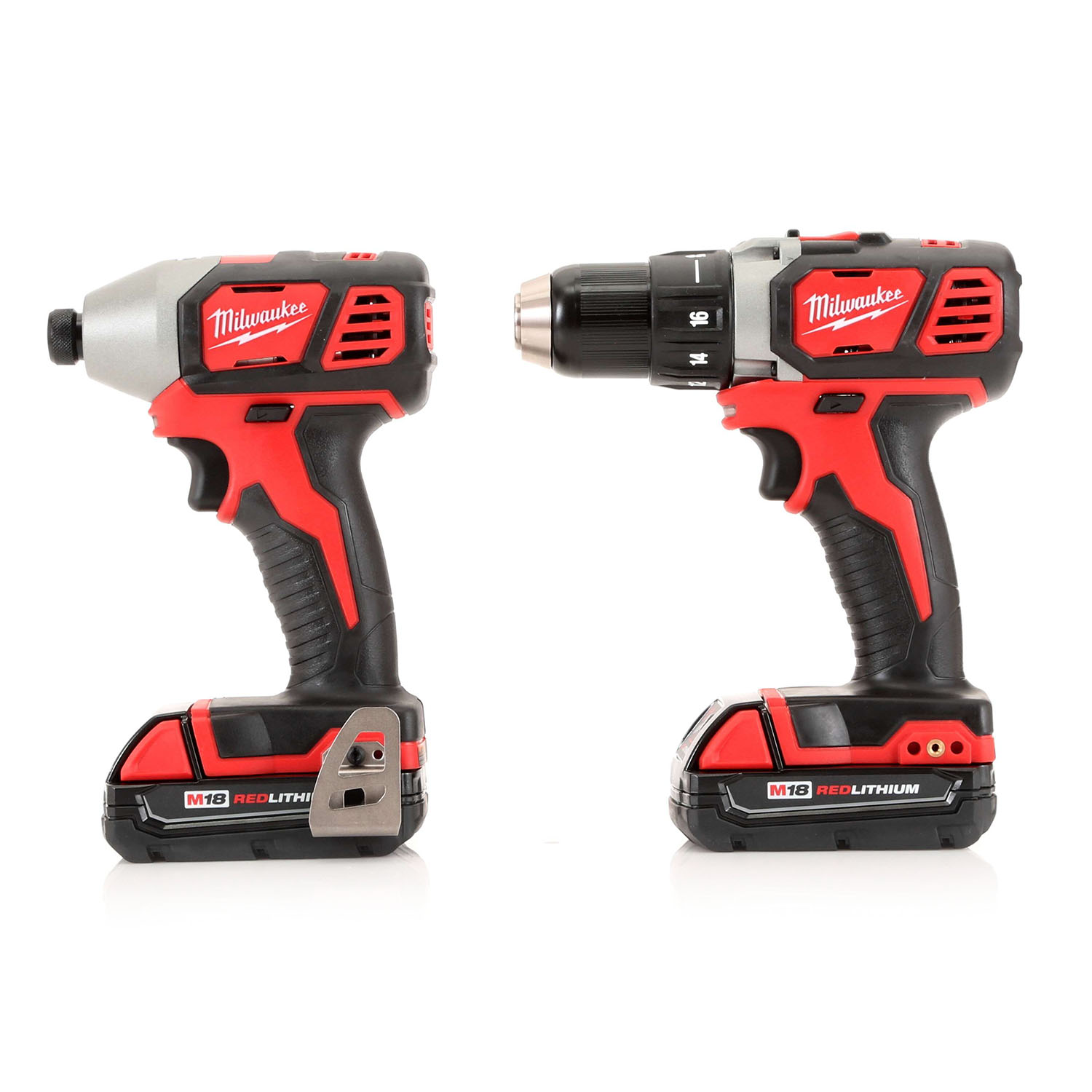 Milwaukee 2691-22 M18 18V Lithium-Ion 1-2 in. Drill Driver and 1-4 in. Impact Driver High Performance Combo Kit