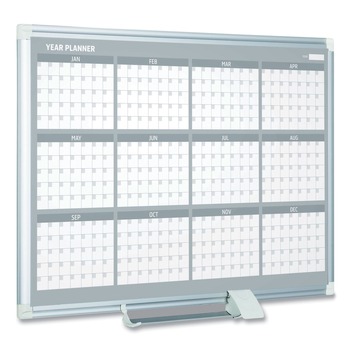 MasterVision GA05106830 48 in. x 36 in. 12 Month Planner - Aluminum Frame