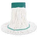 Mops | Boardwalk BWK502WHEA Cotton/ Synthetic Fiber Super Loop Wet Mop Head - Medium, White image number 1