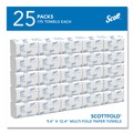 Scott 01980 Pro 9.4 in. x 12.4 in. Scottfold Paper Towels - White (175-Piece/Pack, 25 Packs/Carton) image number 1