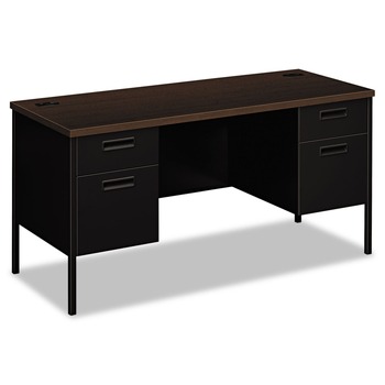 HON HP3231.MOCH.P Metro Classic Series 60 in. x 24 in. x 29.5 in. 2 Box/ 2 File Double Pedestal Credenza with Kneespace - Mocha/Black