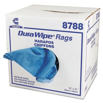 Chix 8788 Durawipe 12 in. x 12 in. General Purpose Towels - Blue (250-Piece/Carton)