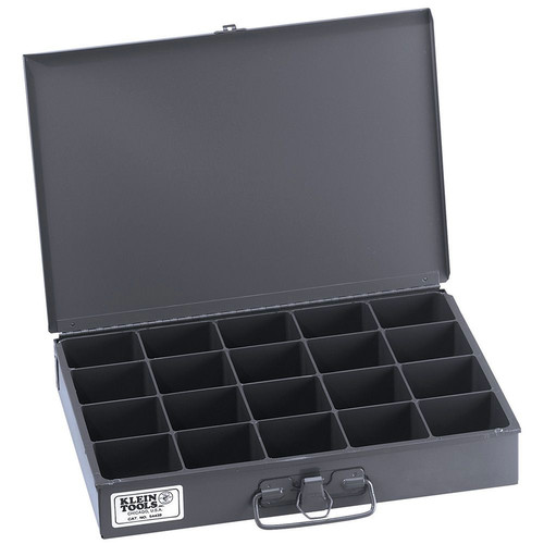 Cases and Bags | Klein Tools 54439 9.75 in. x 13.313 in. x 2 in. 20 Compartment Storage Box - Mid-Size image number 0
