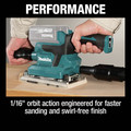 Makita XOB03Z 18V LXT Brushless AWS Lithium-Ion 1/3 in. Cordless Sheet Finishing Sander (Tool Only) image number 6