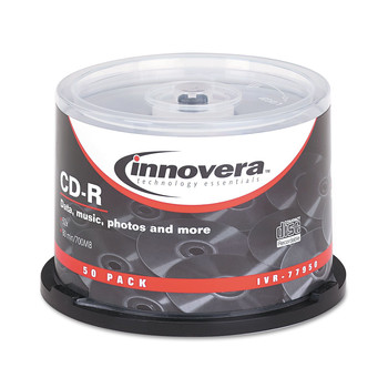 Innovera IVR77950 50/Pack 52x 700 MB/80 min. CD-R Recordable Disc Spindle - Silver