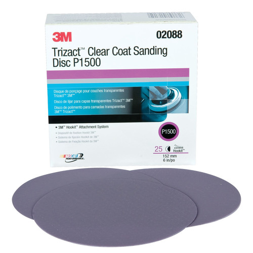 3M 2088 Trizact Hookit Clearcoat Sanding Disc image number 0