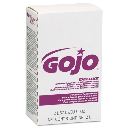 GOJO Industries 2217-04 Deluxe Floral Scent 2000 mL Lotion Soap with Moisturizer Refill for NXT Dispenser - Pink (8-Piece/Carton) image number 0