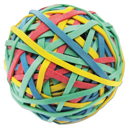 Universal UNV00460 260 Band 3 in. Diameter Rubber Band Ball - Assorted Colors image number 0