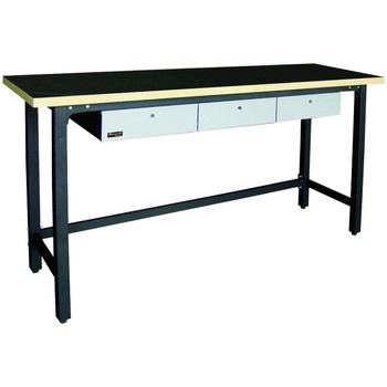 WORKBENCHES | Homak GS00579030 79 in. 3 Drawer Wood Top Workbench