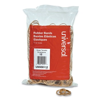 Universal UNV00112 0.04 in. Gauge Rubber Bands - Size 12, Beige (2500/Pack)