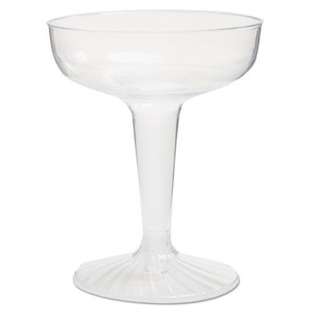 WNA WNA SW4 Comet Two-Piece Construction 4 oz. Plastic Champagne Glasses - Clear (25/Pack 20 Packs/Carton)