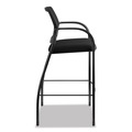 HON HICS7.F.E.IM.CU10.T Ignition 300 lbs. Capacity Fixed Arm 4-Way Stretch Mesh Back Cafe Height Stool - Black image number 2