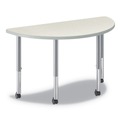 HON HESH3060E.N.B9.K Build 60 in. x 30 in. Half Round Table Top - Silver Mesh/Platinum image number 1