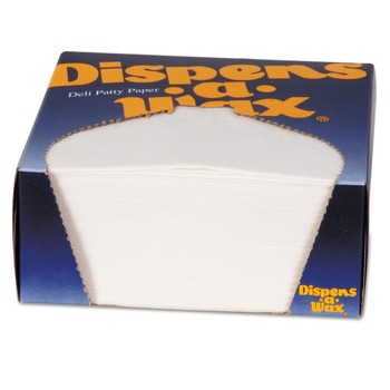 Dixie 434 4-3/4 in. x 5 in. Dispens-A-Wax Waxed Deli Patty Paper - White (1000-Piece/Box)