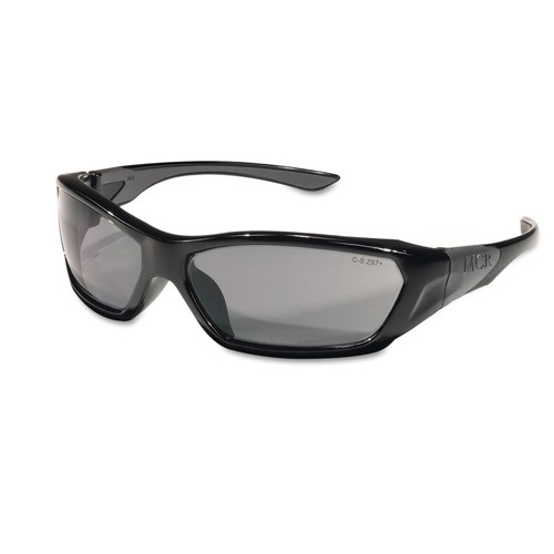 MCR Safety FF122 ForceFlex Black Frame Safety Glasses - Gray Lens image number 0