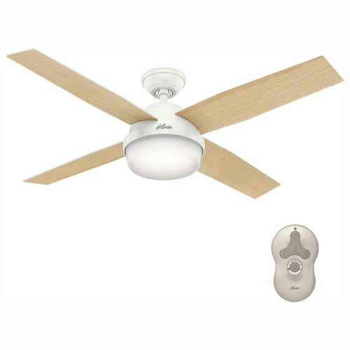 Hunter 59217 52 In Dempsey Fresh White Ceiling Fan With Light And Remote Tyler Tool