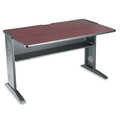 New Arrivals | Safco 1931 Computer Desk W/ Reversible Top, 47-1/2w X 28d X 30h, Mahogany/medium Oak/black image number 1