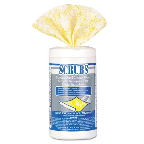 SCRUBS 91930 9.75 in. x 10.5 in. Stainless Steel Cleaner Towels (6 Canisters/Carton , 30/Canister) image number 0