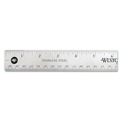 Westcott 10415 12 in. Long, Standard/Metric, Stainless Steel Office Ruler With Non Slip Cork Base image number 1