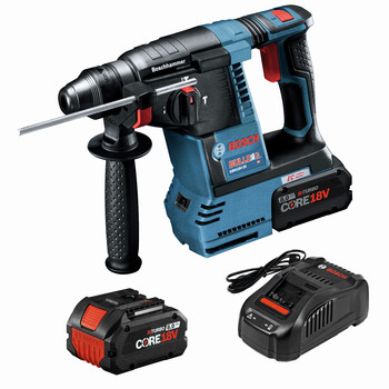 Factory Reconditioned Bosch GBH18V-26K24A-RT Bulldog 18V Brushless Lithium-Ion 1 in. Cordless SDS-Plus Rotary Hammer Kit with 2 Batteries (8 Ah)