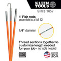 Wire & Conduit Tools | Klein Tools 56312 12 ft. Lo-Flex Fish Rod Set (3-Piece) image number 6