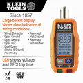 Klein Tools RT250 Cordless GFCI Receptacle Tester with LCD Display image number 2