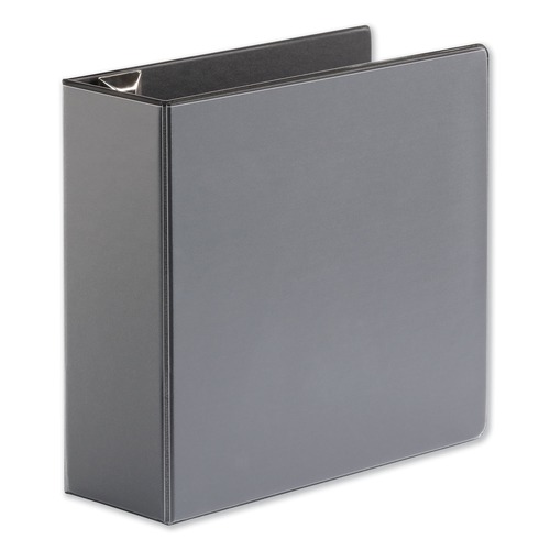 Universal UNV30753 11 in. x 8.5 in., 4 in. Capacity, 3 Rings, Deluxe Easy-to-Open D-Ring View Binder - Black image number 0