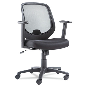 OIF OIFCD4218 Swivel/Tilt Mesh Mid-Back Chair (Height Adjustable T-Bar Arms/Black)