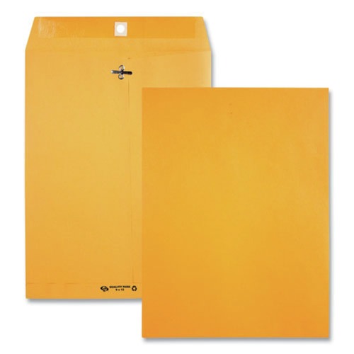  | Quality Park QUA38197 Clasp #97 Square Flap Clasp/Gummed Closure 10 in. x 13 in. Envelope - Brown Kraft (100/Box) image number 0