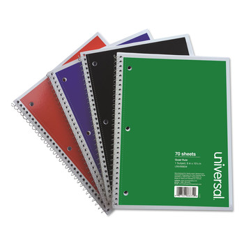 Universal UNV66634 4/Pack 70 Sheet 8 in. x 10.5 in. Quadrille Rule Wirebound Notebooks - Multicolor