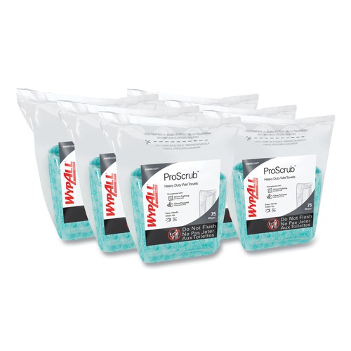 Hand Wipes | WypAll KCC 91367 12 in. x 9 in. Waterless Cleaning Wipes Refill Bags - Green (6/Carton) image number 0