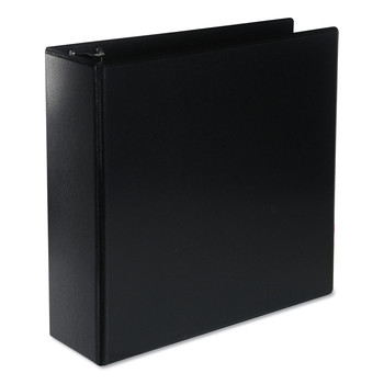 Universal UNV20751 11 in. x 8.5 in. 3 in. Capacity, 3 Rings, Deluxe Round Ring View Binder - Black
