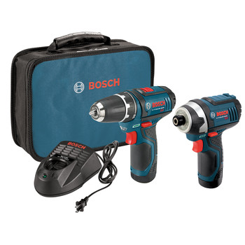 Factory Reconditioned Bosch CLPK22-120-RT 12V Max Lithium-Ion 3/8 in. Cordless Drill/Driver and Impact Driver Combo Kit (2 Ah)