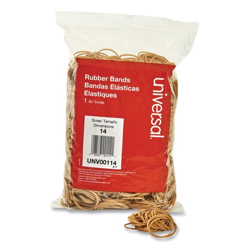 New Arrivals | Universal UNV00114 0.04 in. Gauge Rubber Bands - Size 14, Beige (2200/Pack) image number 0