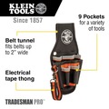 Klein Tools 5240 Tradesman Pro 10.25 in. x 5.5 in. x 10.25 in. 9-Pocket Tool Pouch image number 1