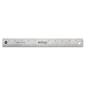 PRODUCTS | Westcott 10415 12 in. Long, Standard/Metric, Stainless Steel Office Ruler With Non Slip Cork Base