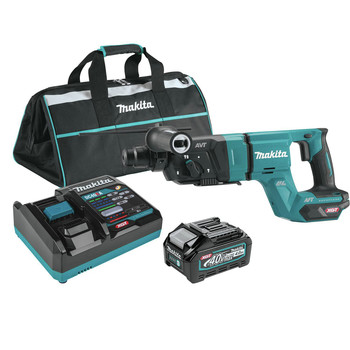 DEMO AND BREAKER HAMMERS | Makita GRH07M1 40V max XGT Brushless Lithium-Ion 1-1/8 in. Cordless AFT/AWS Capable Accepts SDS-PLUS Bits AVT D-Handle Rotary Hammer Kit (4 Ah)