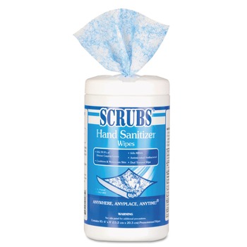 SCRUBS 90985 Hand Sanitizer Wipes 6 in. x 8 in. (6 Canisters/Carton, 85/Canister)