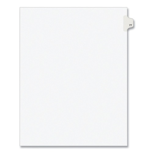 Avery 01077 Preprinted Legal Exhibit 10-Tab '77-ft Label 11 in. x 8.5 in. Side Tab Index Dividers - White (25-Piece/Pack) image number 0